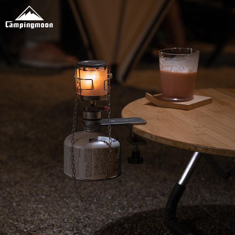Campingmoon BKZ-18 Butane Gas Tank Mounting Bracket Screw Type Gas Cylinder Expansion Fixture Stove Desktop Tabletop Side Table Bracket Lamp Lantern