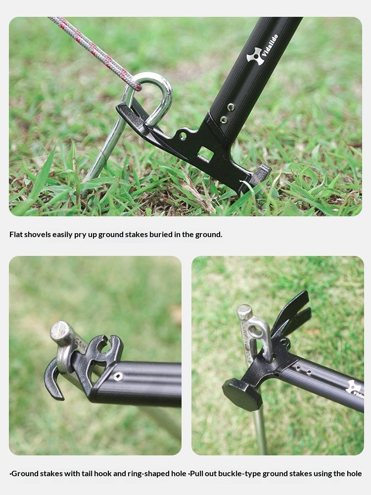 Vidalido Steel Camping Black Hammer Portable Ultralight Multipurpose Outdoor Camping Tool Equipment Peg Stakes Ground Nail Hammer Heavy Duty