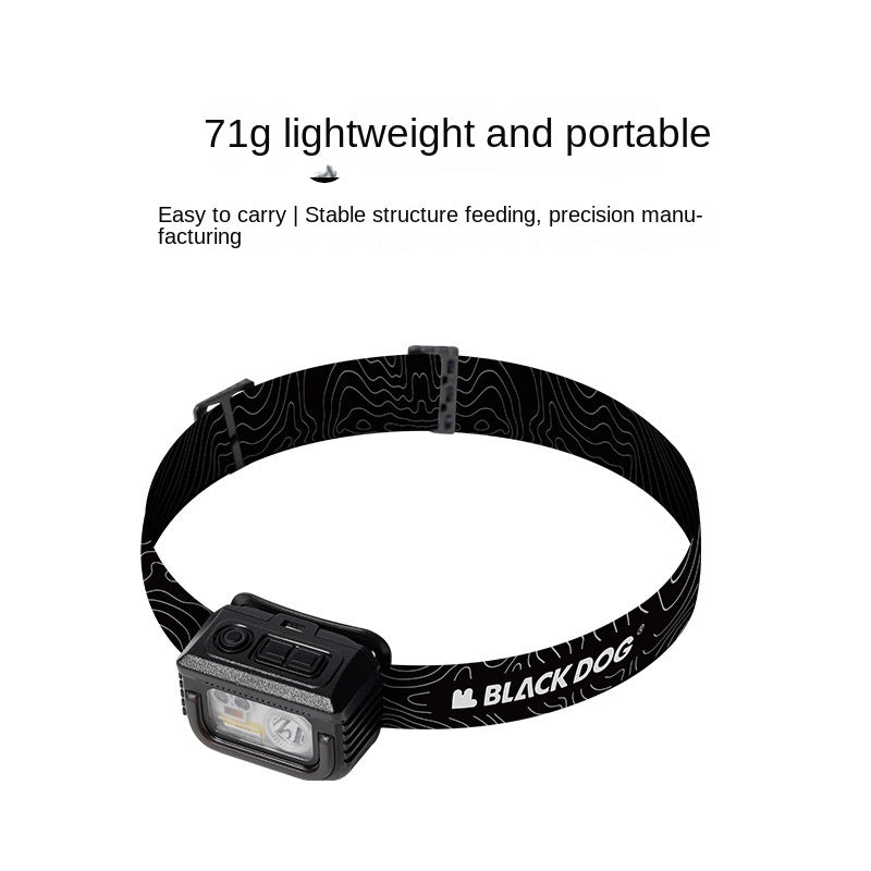 BLACKDOG WILD Multifunctional Induction Sensor Headlamp USB Charging Rechargeable Black Head Lamp Light IPX5 Waterproof Original Heavy Duty Black Dog