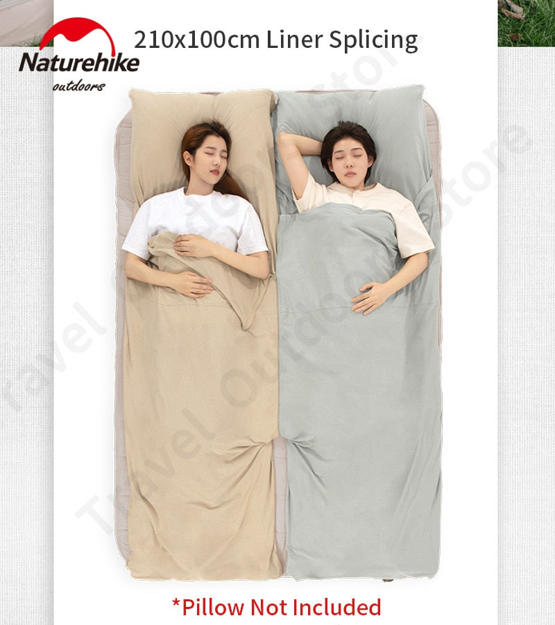 Naturehike Outdoor Single Sleeping Bag Lining 470G / 620G Ultralight Spliceable Hotel Comfortable Premium Cotton Cloth Liner Bag Anti Dirty Bed Sheet Liner Splicing Nature Hike