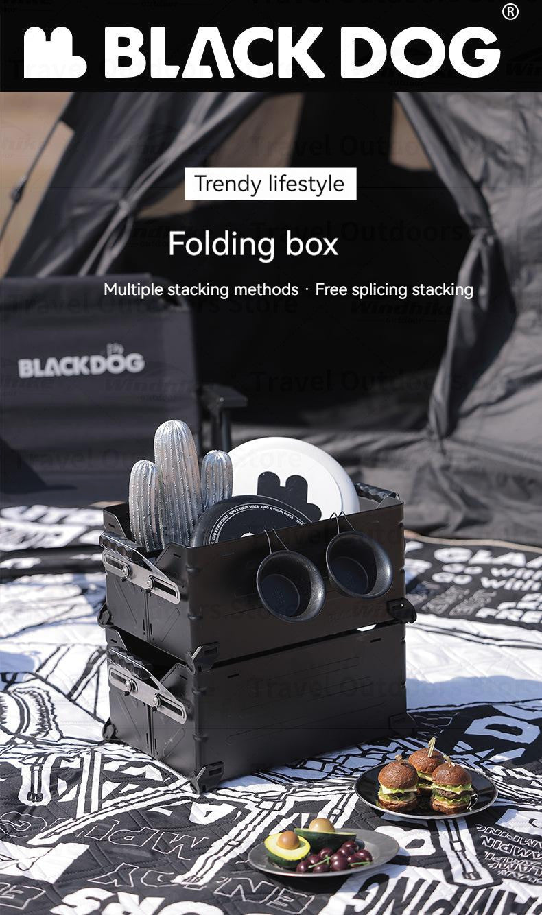 BLACKDOG Outdoor Folding Toolbox Portable 25L Foldable Storage Box Stackable Free Splicing Stacking Suitcase Outdoor Travel Camping Accessories