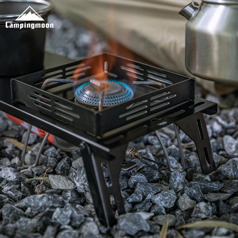 Campingmoon BKSK-310CP Black Mounting Bracket Portable Ultralight Stainless Steel Sturdy Stove Mount Butterfly Stove Folding With Storage Bag