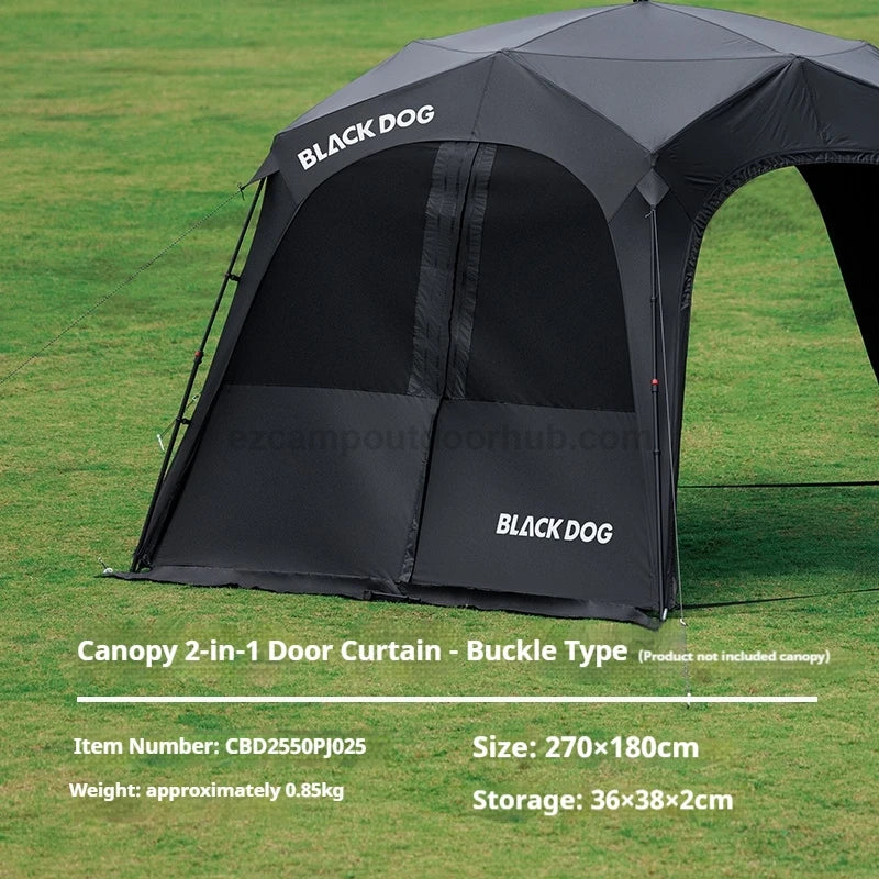 Blackdog STARRY DOME Pentagonal Canopy Hook Version Quick Open Sunshade Self-Supporting Canopy Outdoor Camping Black Coated Vinyl Tent Rainproof Sunscreen Windproof