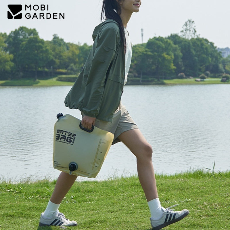 MOBI GARDEN 10L Water Bag With Faucet Portable Foldable Multipurpose Large Capacity Folding Water Container Handle Outdoor for Camping