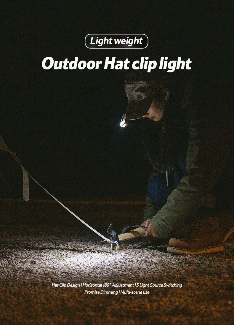 Naturehike Outdoor Ultralight Camping Led Headlights 38g Night Lighting Fishing Hat Clip Light Adjustable Lighting Equipment Led Lamp