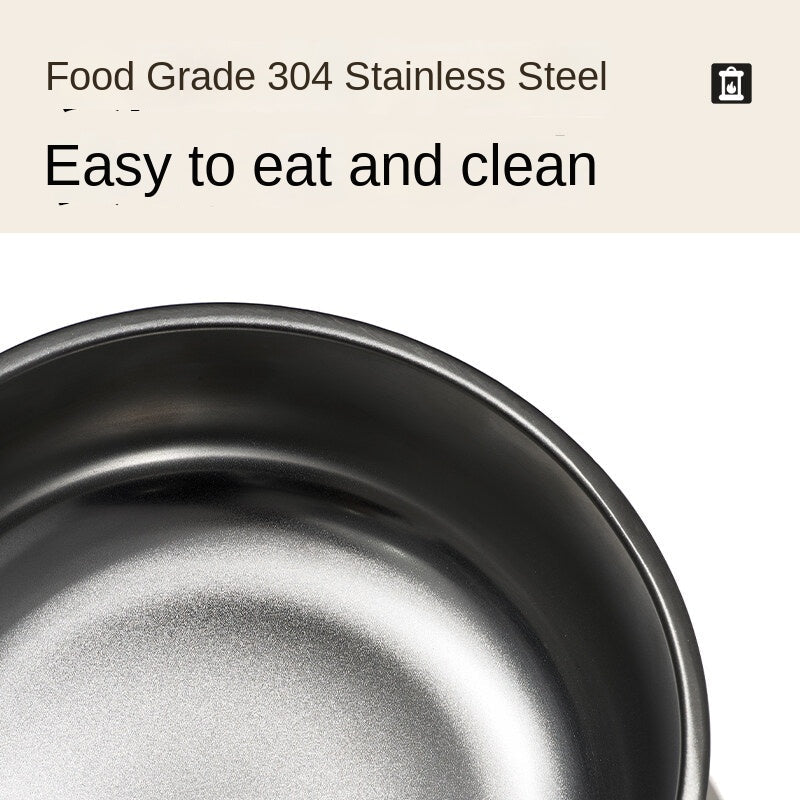 MOBI GARDEN Pet Bowl Dish Portable Lightweight Multipurpose Cat Dog Pet Food Bowl 304 Stainless Steel Anti-skid Tableware Water Basin Outdoor Camping