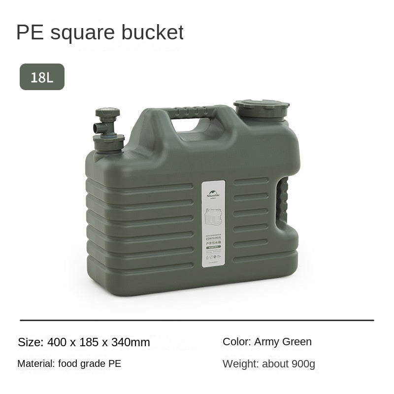 Naturehike Portable Water Bucket Outdoor PE Food Grade Plastic Liquid Bottle Container With Faucet Drinking Water Storage Tank Camping Hiking Beach Picnic Travel