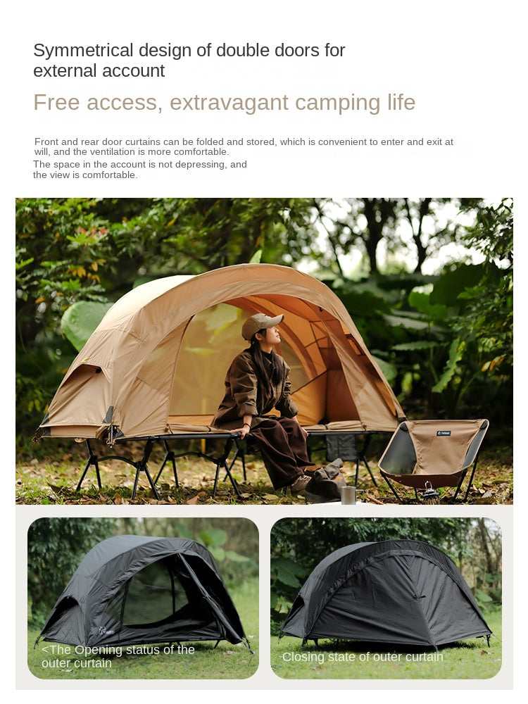 Vidalido Floating Island PLUS Bed Tent Double Layer Off The Ground Single Cot Bed Tent For 1 Person Waterproof Mosquito Repellent Field Folding Bed