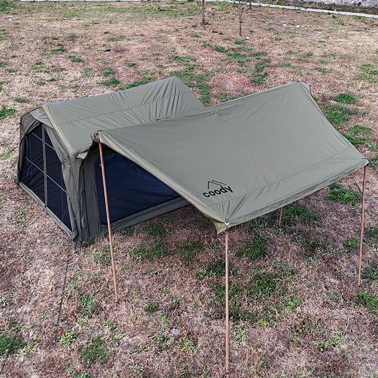 Coody Air Tent WAVE 7.0 4-6 Person Air Inflatable Tent 210D Blended Cotton PVC Air Pole Black Vinyl Coated Sunscreen Waterproof Extended Canopy GEMINI STAR