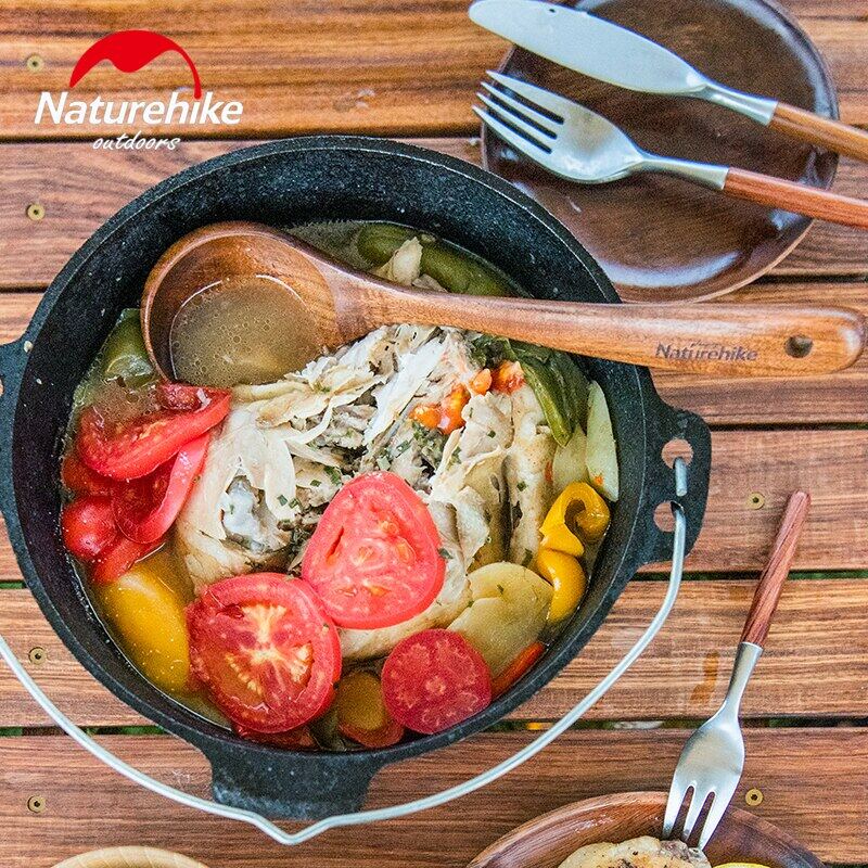 Naturehike Natural Solid Wooden Spatula Cooking Tool Kitchen Utensil Spoon Rice Soup Ladle Tableware Acacia Wood Portable Daily Picnic Pan Shovel