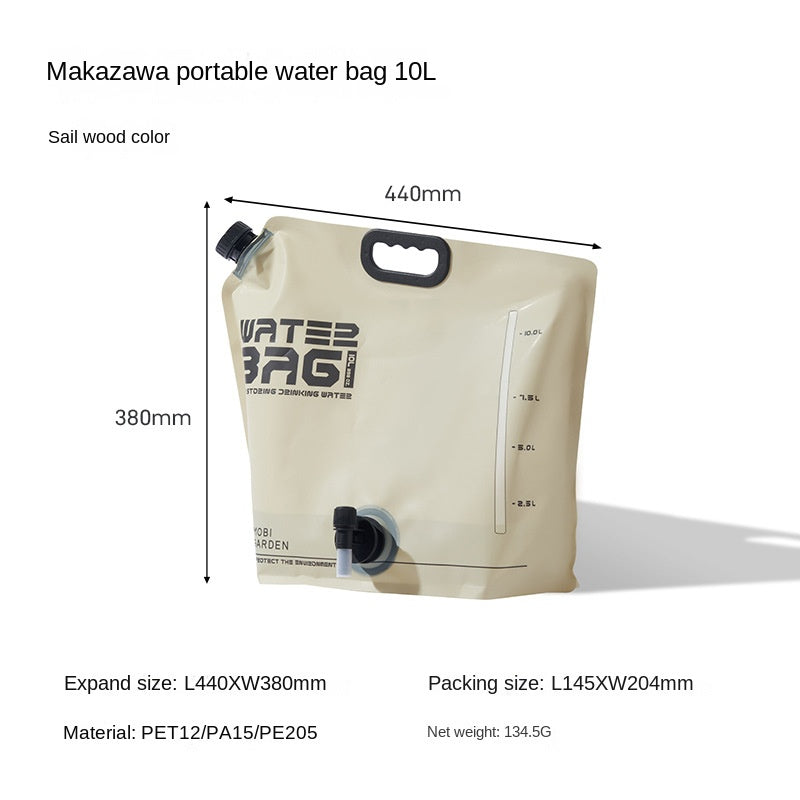 MOBI GARDEN 10L Water Bag With Faucet Portable Foldable Multipurpose Large Capacity Folding Water Container Handle Outdoor for Camping