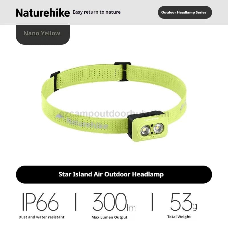 Naturehike Outdoor Headlamp Portable Waterproof IP66 Sensor Rechargeable Adjustable Headlight Stepless Dimming 50h Battery Life Camping Emergency