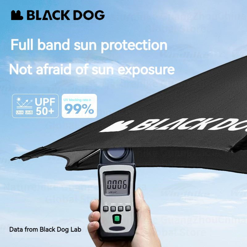 BLACKDOG Sunshade Black Center Pole Umbrella Rubber Canopy Rooftop Garden Gazebo Parasol Sun Shelter Courtyard Villa Sunscreen Black Coated Tarp