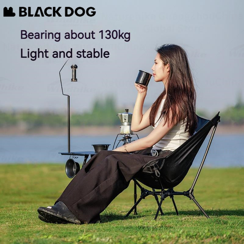 BLACKDOG Light Feather Moon Chair Portable Folding Chair Bearing 130kg Aluminum Alloy Camping Hiking Outdoor Director Ultra Light Chair with Foot Cover
