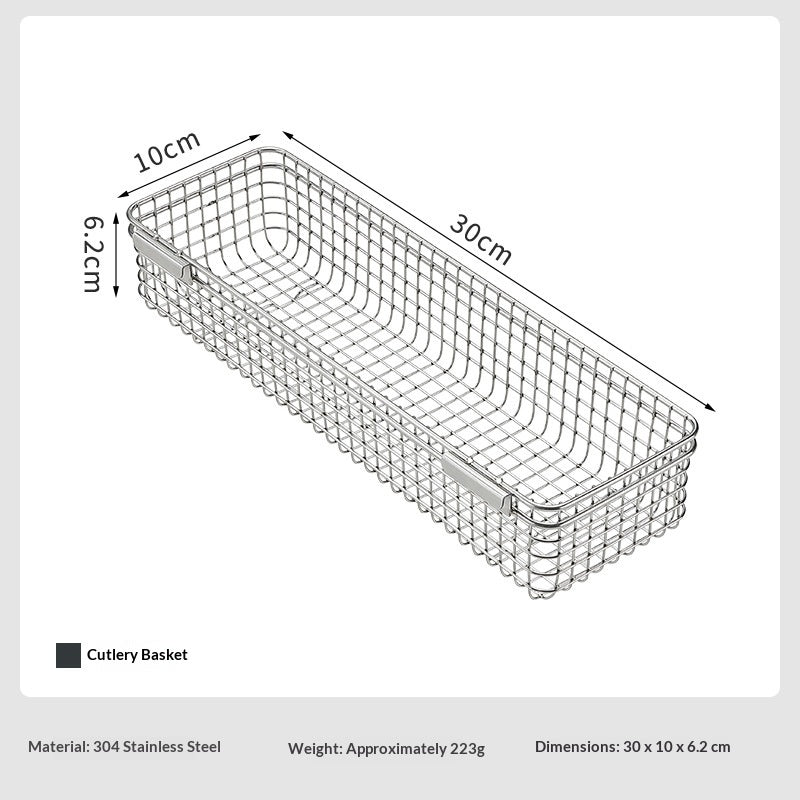 Campingmoon CK-10 IGT Side Table Hanging Stainless Steel Basket Cutlery Utensil Storage Drain Rack