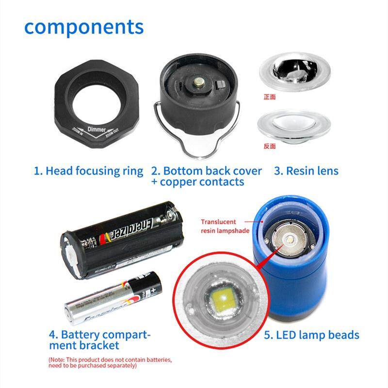Naturehike Mini CREE LED Zoomable Flashlight Portable Ultralight 3 Adjustable Light Modes Lantern Light Lamp Tent AAA Battery Operated Equipment Outdoor Camping Hiking Travel Original Nature Hike