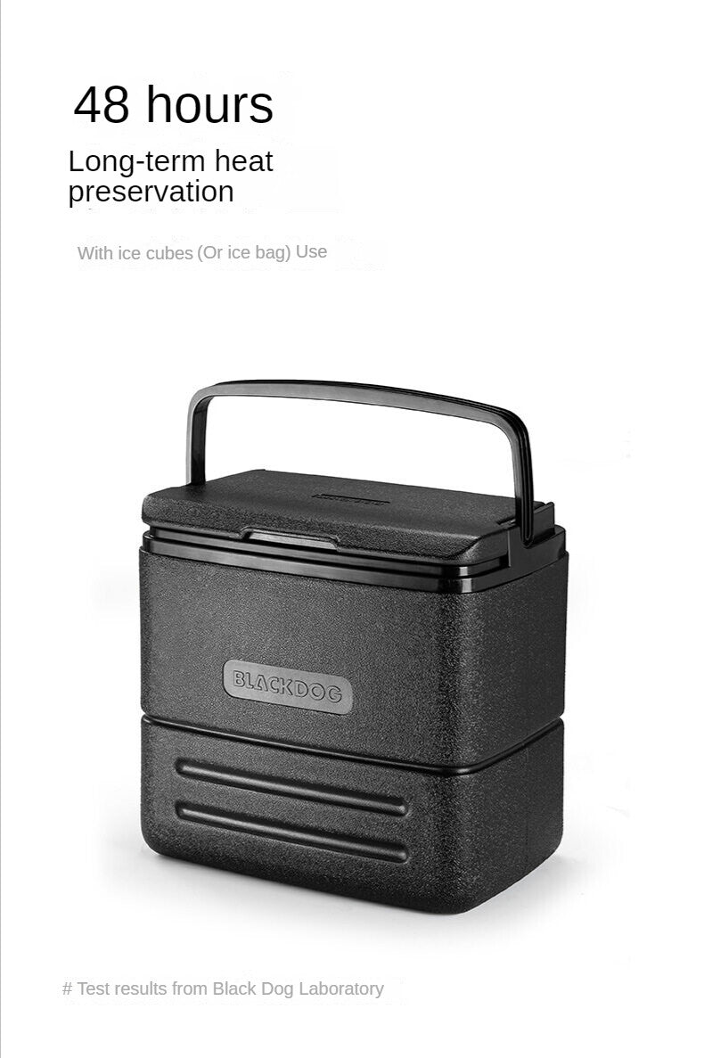 BLACKDOG Black Cooler Box Portable Lightweight Multipurpose 17L Large Capacity Ice Foods Drinks Hot/Cold Storage Box Cool Up To 48H Chiller Camping Hiking Picnic Beach Travel Outdoor Heavy Duty Original Black Dog