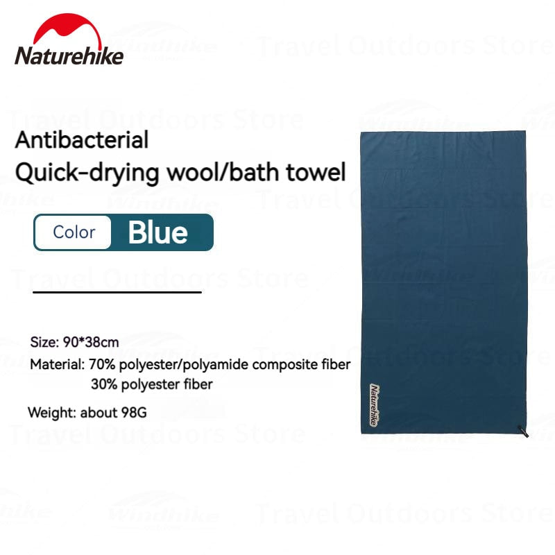 Naturehike Quick Drying Bath Towel Portable Ultralight Fast Dry Microfiber Camping Beach Travel Absorbent Antibacterial Hand Face Towel Heavy Duty