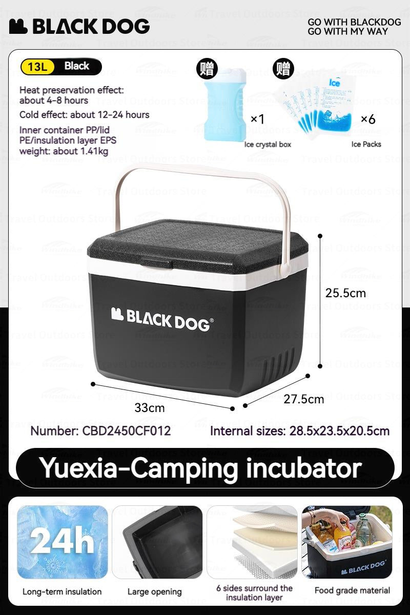 BLACKDOG ICELAND Cooler Storage Box 13L 25L Hot and Cold up to 48H Foods Drinks Ice Outdoor 3 Layer PP EPS Insulation Chest Container 50kg Max Load