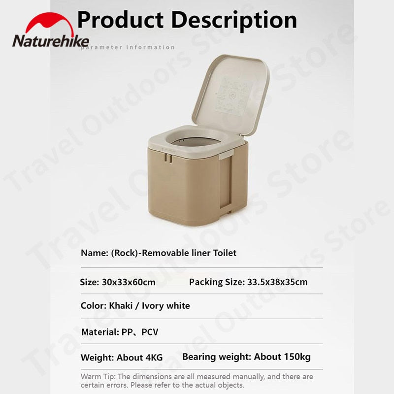 Naturehike Portable Outdoor Camping Travel Toilet Detachable Internal Liner Optional Biodegradable Trash Waste Garbage Storage Bag Liquid Coagulant