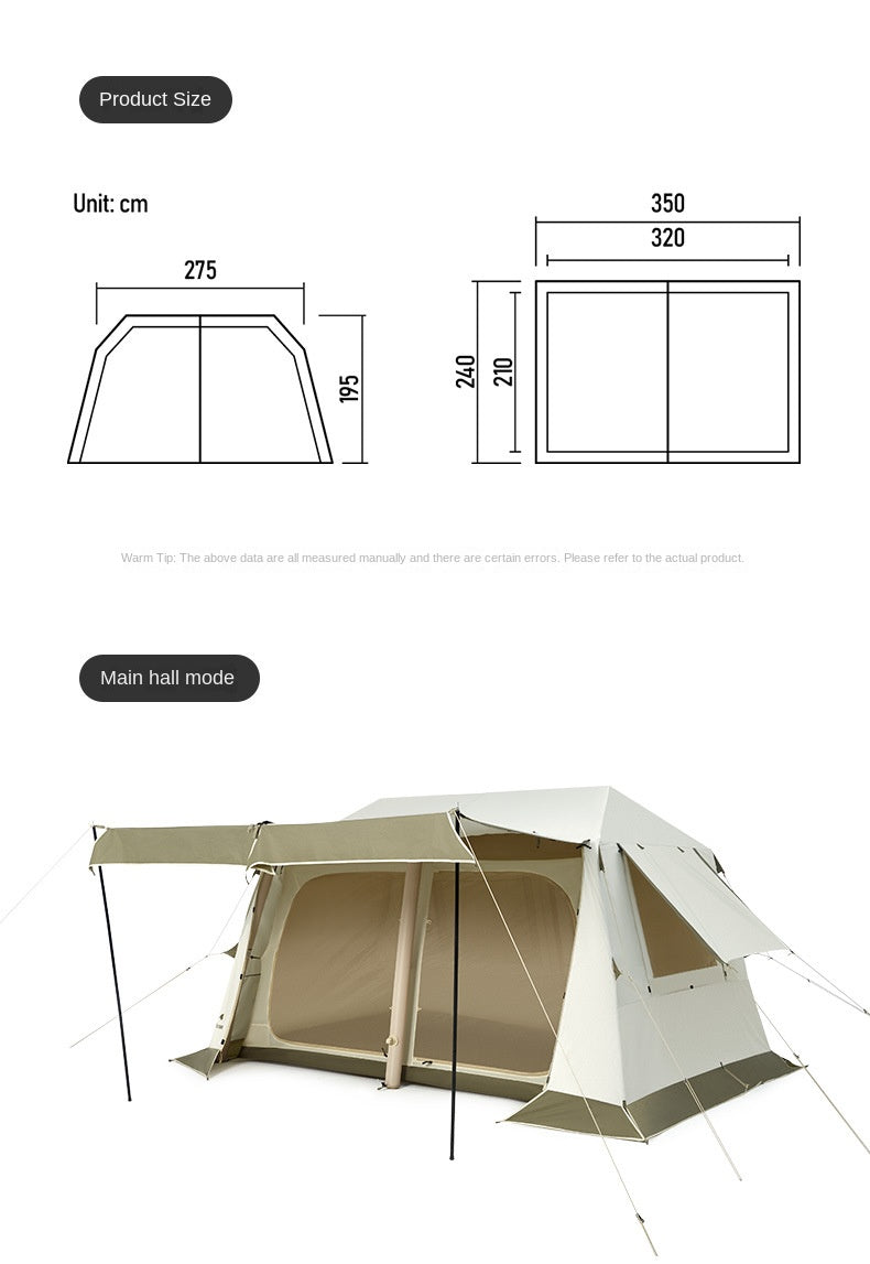 Naturehike Ridge VILLAGE 8.5 AIR Inflatable Tent for 3 to 4 Person Outdoor Camping Portable Rain and Sun Protection Tent Waterproof Windproof