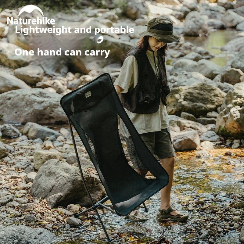 Naturehike STAR MOON Series L04 High Low Back Portable Camping Folding Moon Chair Ultralight up to 150kg Max Load Outdoor STELLALUNA YL05 YL06