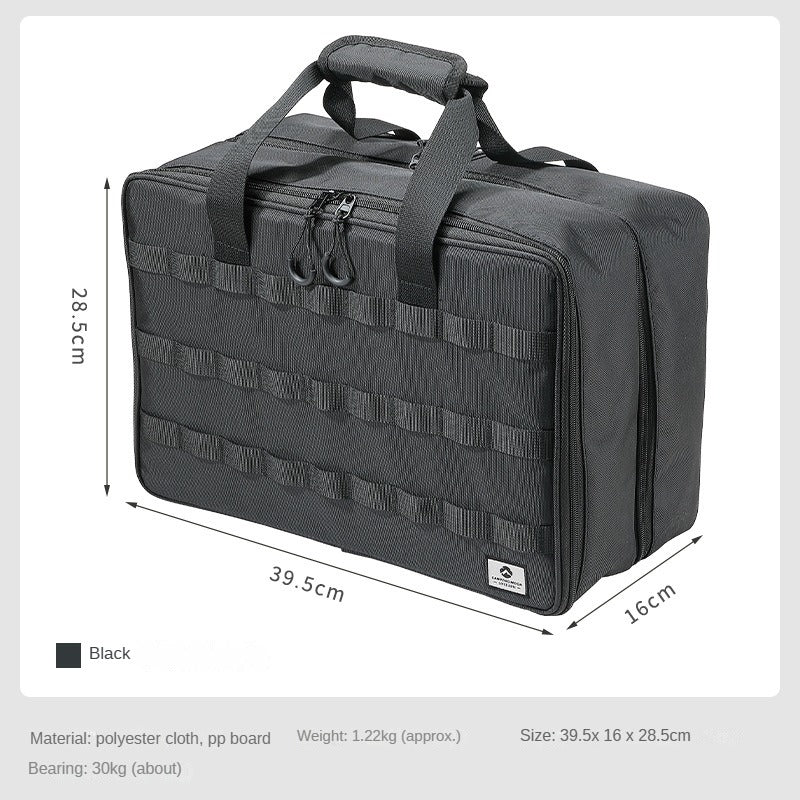 Campingmoon BK-46 Tactical Storage Bag Portable Lightweight IGT Compatible Black Large Integrated Grill Table Storage Tool Bag Accessories Add-ons Outdoor Camping Equipment Tool Cookware Utensil