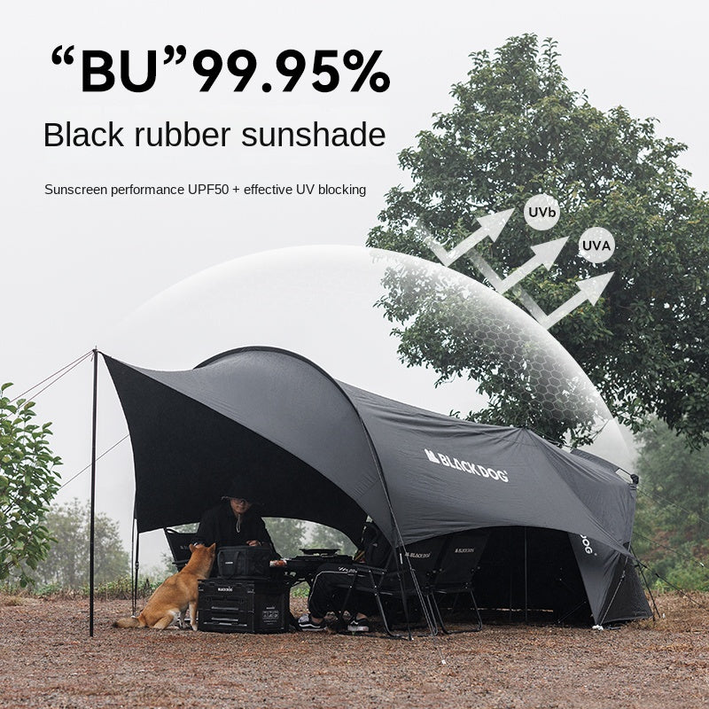 BLACKDOG Black Automatic Sunshade Beach Dome Tent Outdoor Canopy Fast Build UPF50+ Sunscreen Vinyl Coated Camping Picnic Fishing for 2-3 Person Waterproof PU3000mm Black Dog