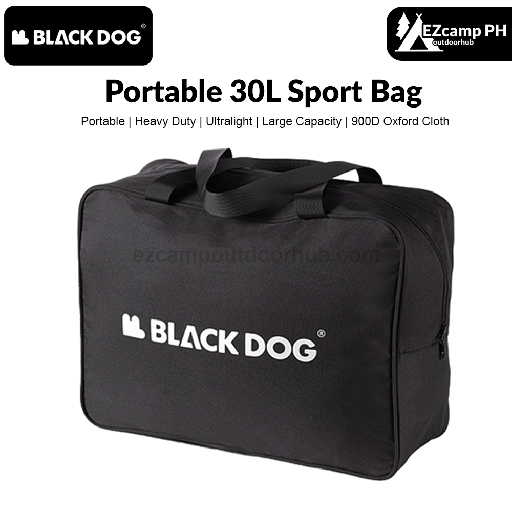 BLACKDOG Portable 30L Sports Bag Leisure Storage Bag Ultralight Tourism Handbag Waterproof Bag Outdoor Travel Camping Luggage Handheld Bag Black Dog