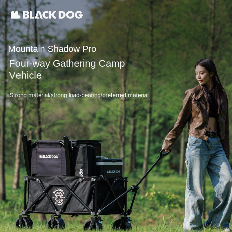 BLACKDOG Mountain Shadow Pro Camping Cart 150 Liters Large Capacity Folding Collapsible Cart Wagon Sundries Detachable Four-way Trolley With Brake