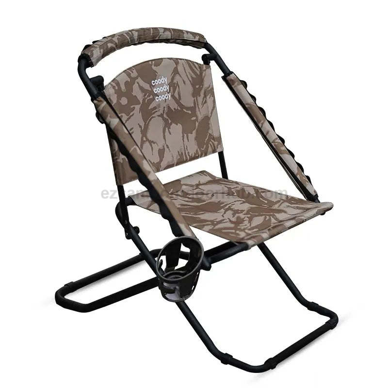 Coody Adjustable Tactical Folding Chair Portable Lightweight Recliner 3 Adjustable Angle Load Bearing 120kg Built-in Cup Holder 900D Oxford Cloth