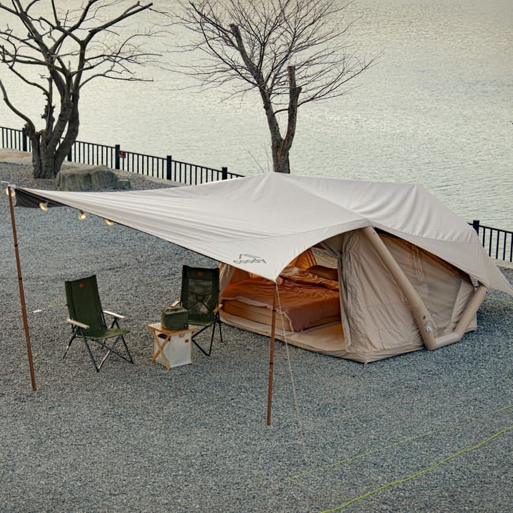 Coody HAVENA Air Inflatable Tent Portable Lightweight 2-4 Persons Spacious Easy Setup Breathable Windows Black Coated Sunscreen Waterproof