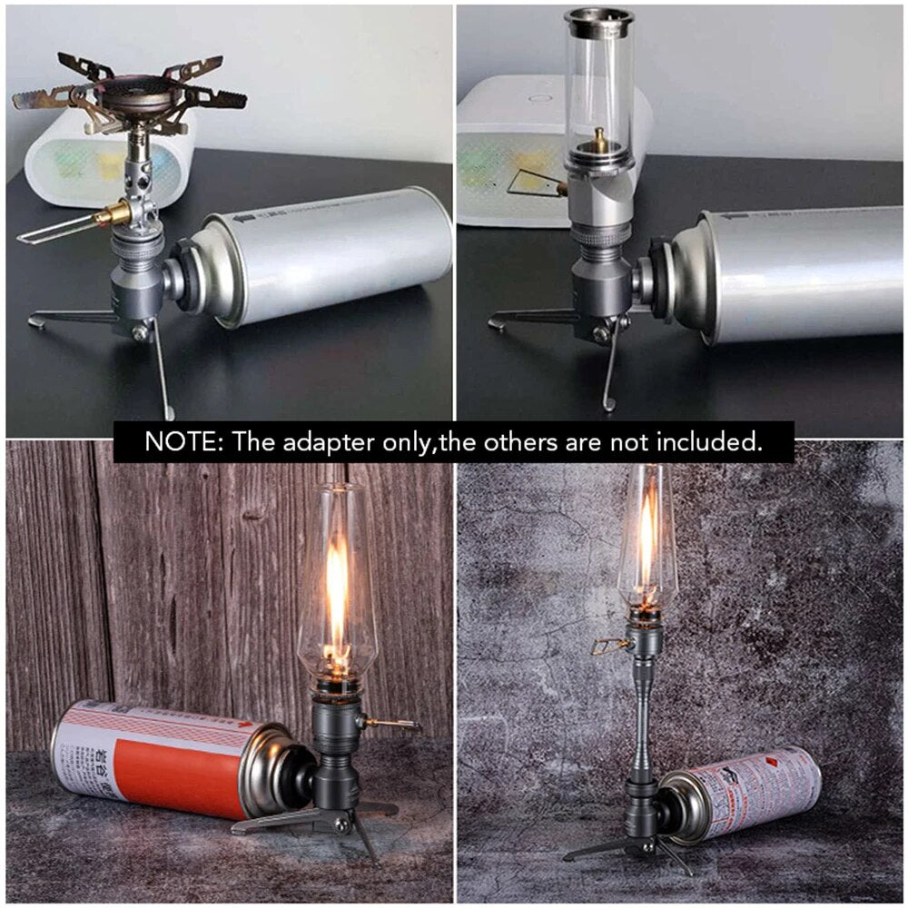 CAMPINGMOON BKZ23-CB Z23-CB Rocket Stove Bracket Black Stand Butane Canister Converter Adaptor Screw Type to Nozzle Standard Gas Fuel Adapter Mount