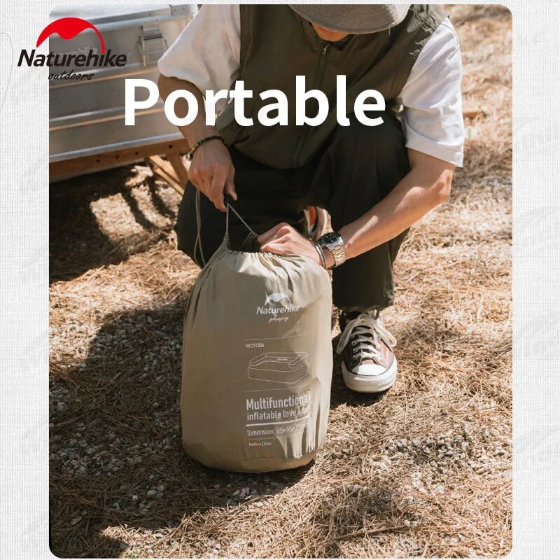 Naturehike Removable Backrest TPU Air Sofa Portable  Lightweight Double Inflatable 2 Person Camping Bed Outdoor Mattress 200kg Max Load Multifunction