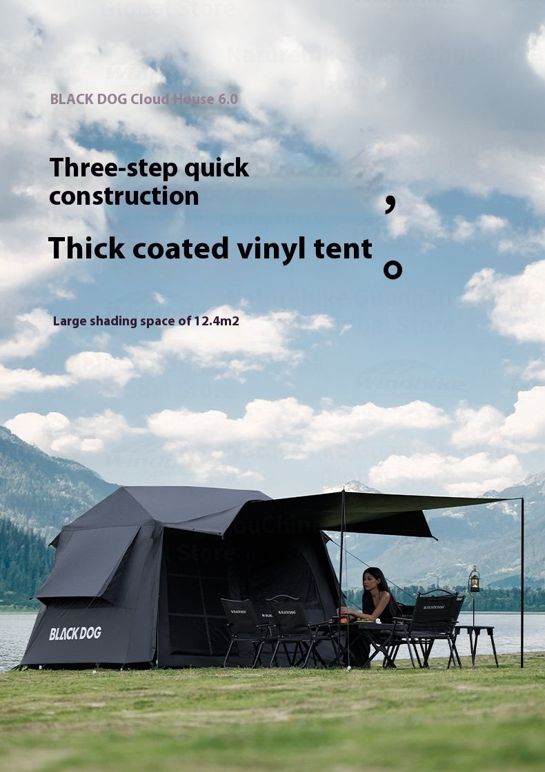 Blackdog CLOUD HOME 6.0 Automatic Tent Portable Black Coated Sunscreen Quick Opening Ridge Tent Waterproof With Sun Shelter Outdoor Camping Picnic Family House