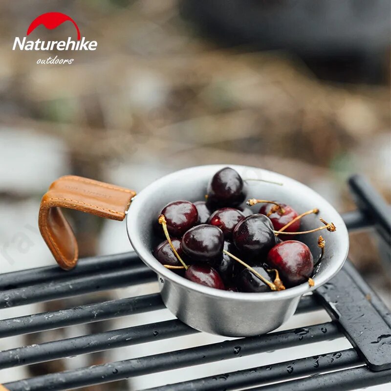 Naturehike Ultralight Vintage Shera Bowl Outdoor Portable Retro Stainless Steel Rice Bowl Cutlery With Insulated Handle Tableware Tool Camping