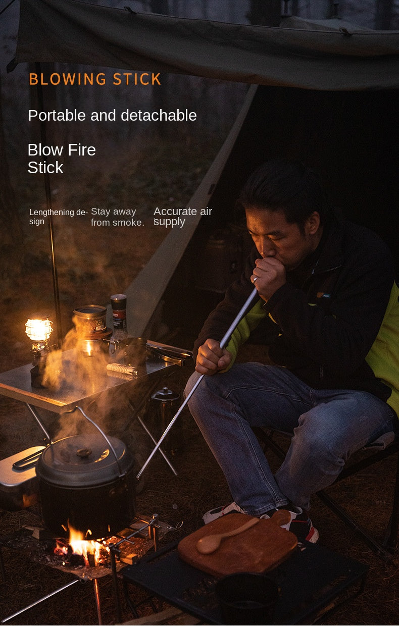 Campingmoon Detachable Blowing Fire Stick Portable Ultralight Fire Blowpipe Blow Fire Tube High Effective Outdoor Firing Tool Camping Hiking Beach Picninc Travel Heavy Duty Original Camping Moon