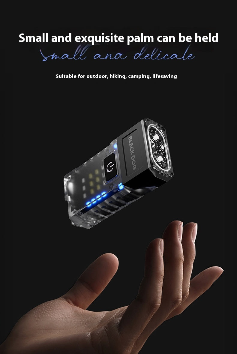 BLACKDOG NIGHTFALL Pocket Flashlight Portable Ultralight Multi-directional Dual Light Source Main Light 180° Adjustment Flashlight Headlamp