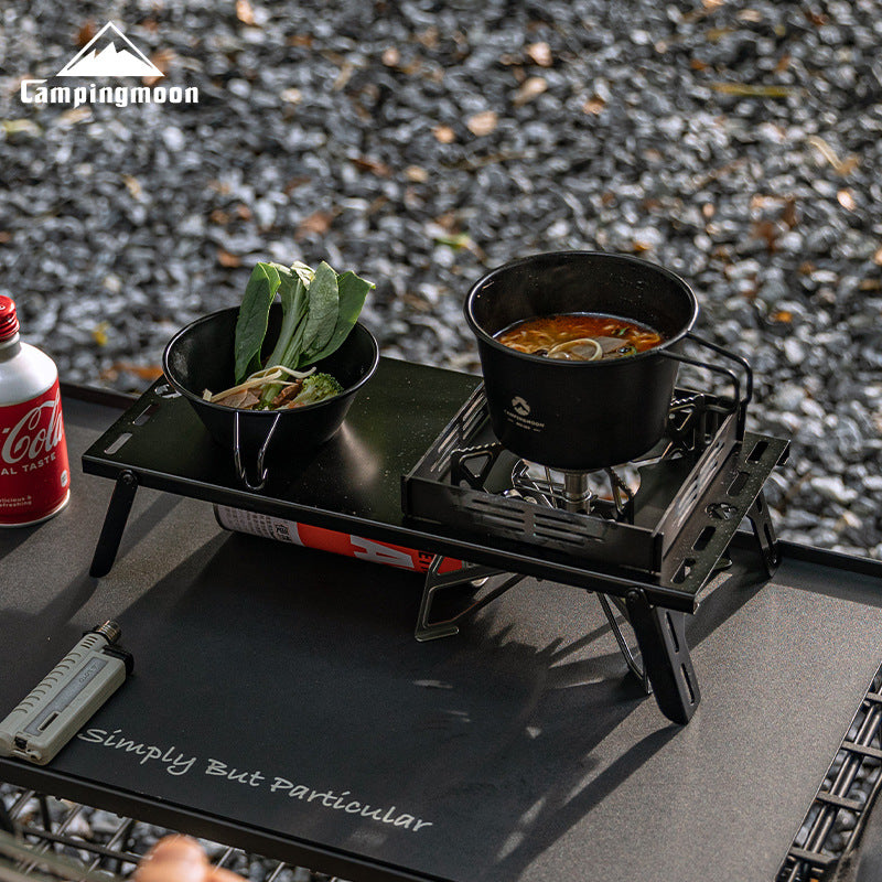 Campingmoon BKSK-310CP Black Mounting Bracket Portable Ultralight Stainless Steel Sturdy Stove Mount Butterfly Stove Folding With Storage Bag