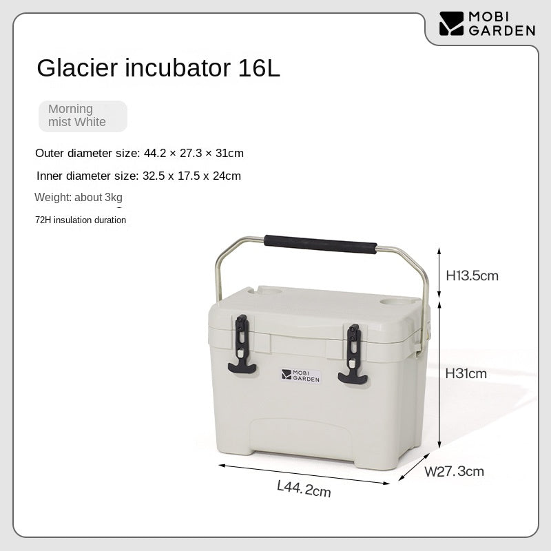 Mobi Garden GLACIER Incubator Cooler Series Portable Multipurpose Storage Box 16/25/36/50/75L Capacities Up To 120H Hot & Cold Insulated Preservation Rotomolded Ice Food Drink Cooler Bucket Outdoor Camping