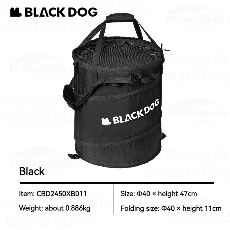BLACKDOG Multi-Functional Bucket Bag 40L Capacity Outdoor Portable Ultralight Folding Round Clothes Bag Sundry Storage Box Hiking Camping Picnic Beach Travel Heavy Duty Original Black Dog
