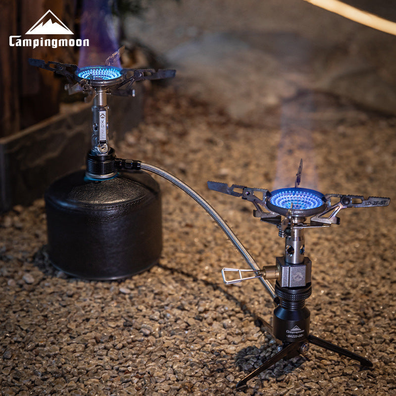 Campingmoon BKZ23-OD Rocket Furnace Bracket Foldable Stove Lamp Tripod Bracket Extension Tube Hose Alpine Butane Screw Threaded Type Flat Gas Tank Adapter