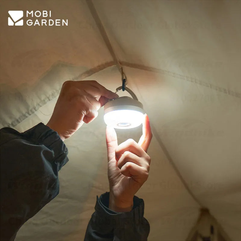 MOBI GARDEN Zero Peak Camp Lamp 8 Adjustable Light Modes Mini Lamp Magnetic Suction Waterproof Lantern Emergency Light With Hook Outdoor USB or Battery Type