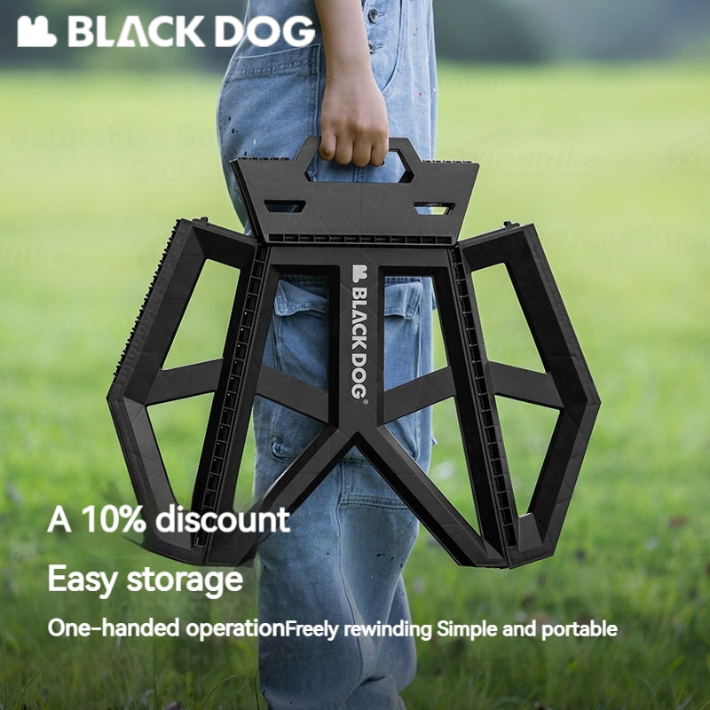 BLACKDOG Ultralight Folding Stool PP Chair Outdoor Portable Stable Bucket Rack Camping Travel Fishing Beach Stool Chair Load Bearing 100kg Heavy Duty Original Black Dog