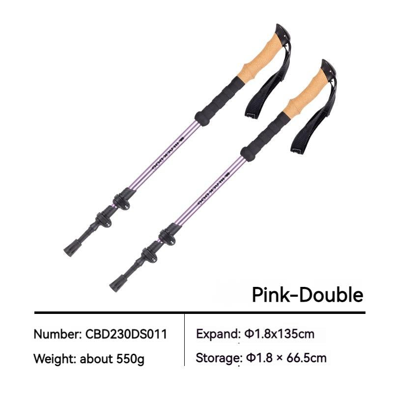 BLACKDOG Outdoor Telescopic 66.5-135CM Walking Trek Rod Stick Ultralight 6061 Aluminum Alloy Portable 3-Section External Lock Stick Trekking Poles