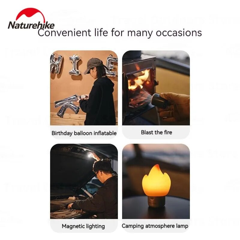 Naturehike WIND MINI Multifunctional Air Pump Lantern Lamp Light Inflatable Pump Inflate Deflate USB C Rechargeable Tent Mattress Bed Pillow Mat Bed