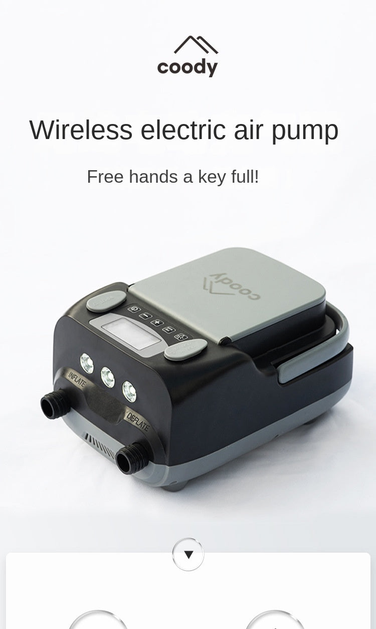 COODY HT-790 Wireless Electric Air Pump Portable Multipurpose Rechargeable Inflatable Air Tent Pump High Pressure Up To 16 PSI 6000mAh Battery