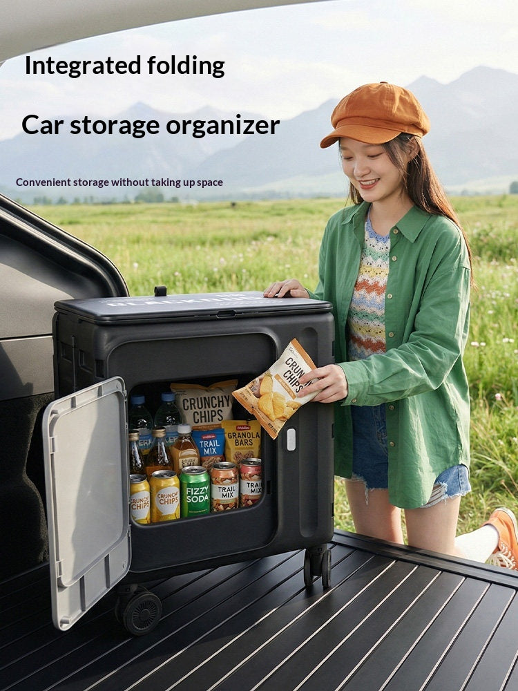 Blackdog Multifunctional Folding Storage Cart Portable Collapsible Trolley 60L Large Capacity Multipurpose Table Storage 2 Door Design Outdoor Camping