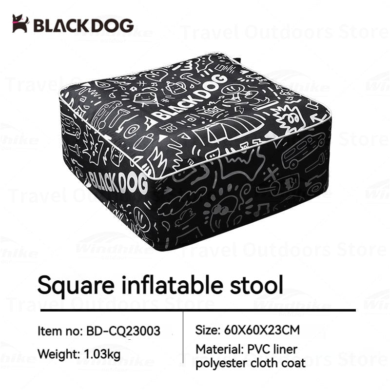 BLACKDOG Inflatable Lazy Sofa Outdoor 1-2 Persons Portable Leisure Graffiti Print Square Stool Folding Air Couch Sofa Folding Home Sofa Set
