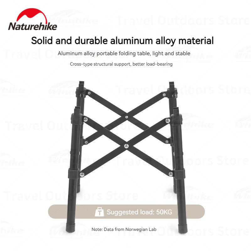 Naturehike Mini Square Camping Table Folding Portable Only 1kg Foldable Aluminum Durable 50kg Max Load Ultralight Hiking Backpacking Picnic BBQ